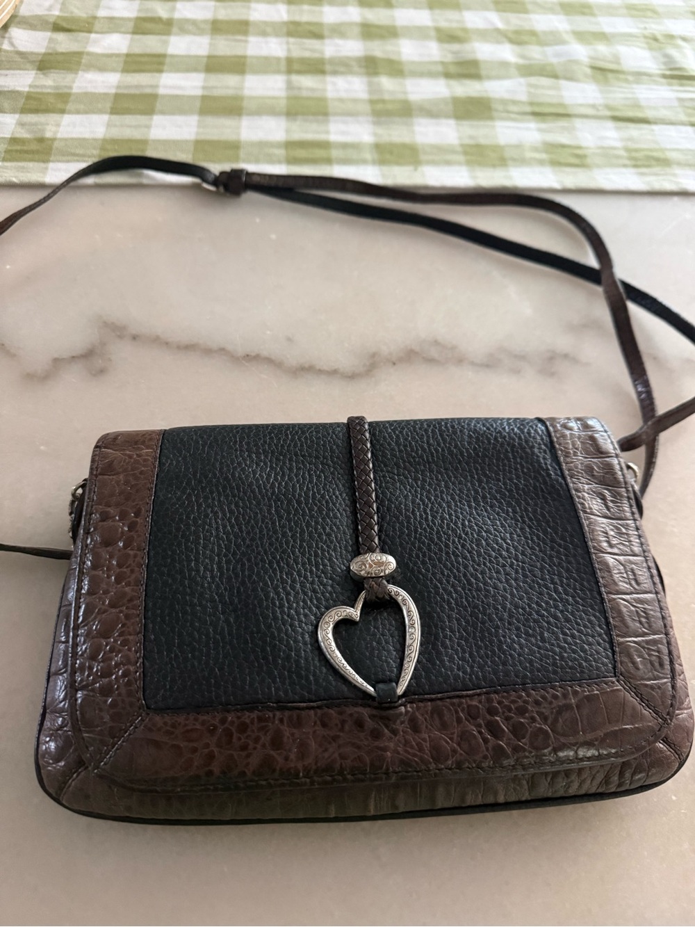 Brighton Crossbody Wallet Purse Brown and Black